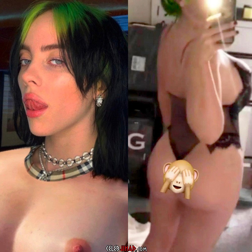 Billie Eilish Teases Her Nude Tits And Ass And Gets Her Boobs Pawed. 